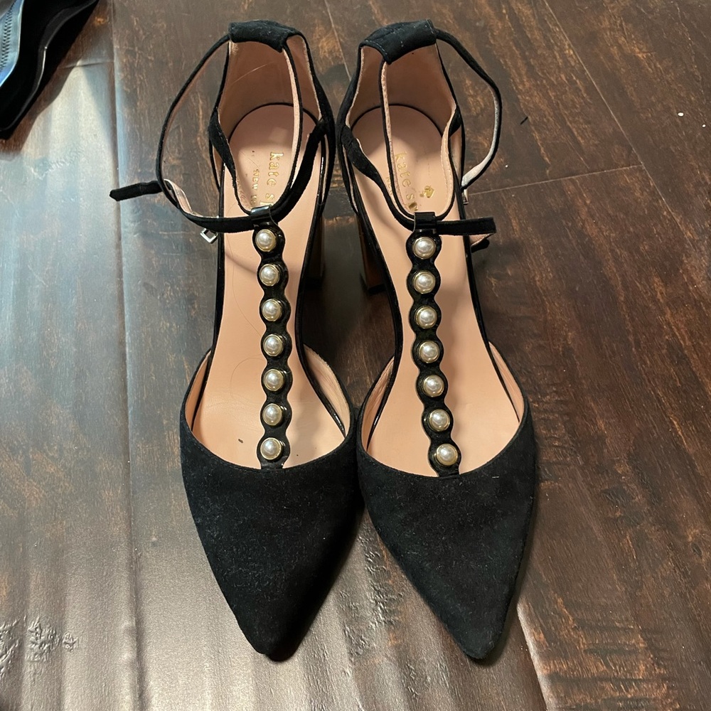 Kate Spade Pearl T-Strap Block Heel